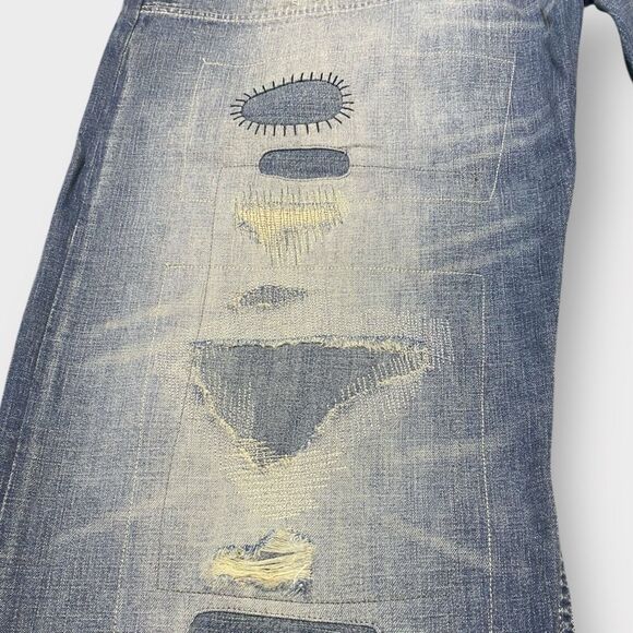 Polo Ralph Lauren Relaxed Straight Distress Repaired Carpenter Jeans 38x32 (c) - Picture 3 of 12